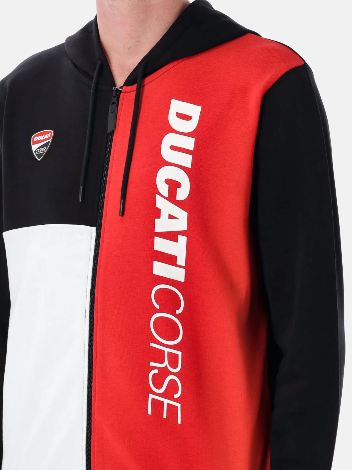 FELPA CON CAPPUCCIO E ZIP DUCATI CORSE COLOR BLOCK