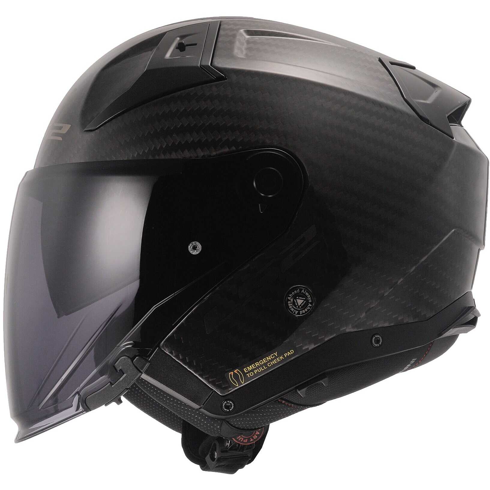 CASCO JET LS2 INFINITY II CARBON SOLID