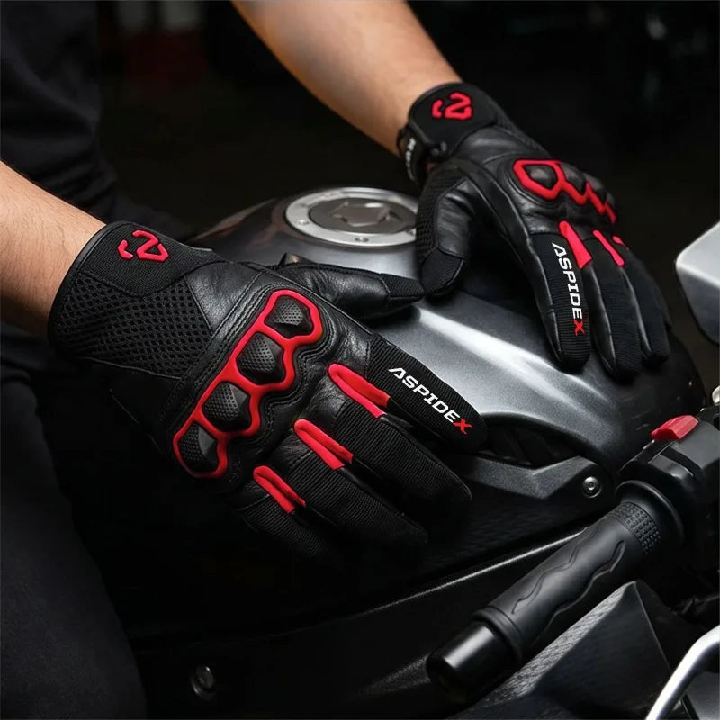 GUANTI MOTO ESTIVI IN PELLE ASPIDEX NOCTIS