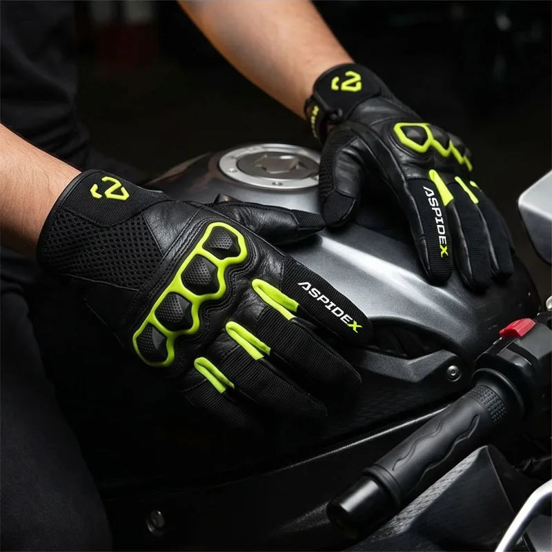 GUANTI MOTO ESTIVI IN PELLE ASPIDEX NOCTIS
