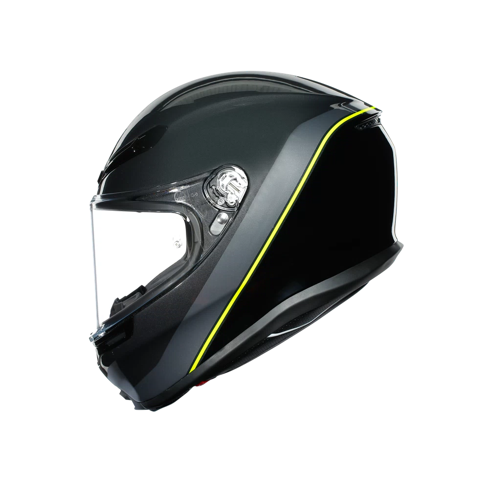 AGV K6 E2205 MULTI Full Face Helmet - MINIMAL - Black/Grey/Yellow