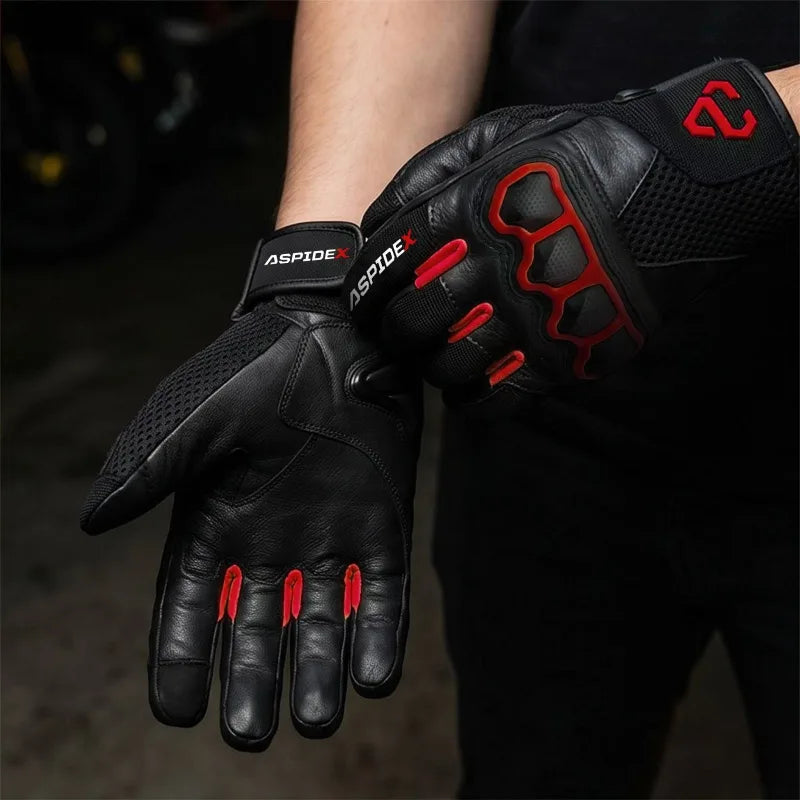 GUANTI MOTO ESTIVI IN PELLE ASPIDEX NOCTIS